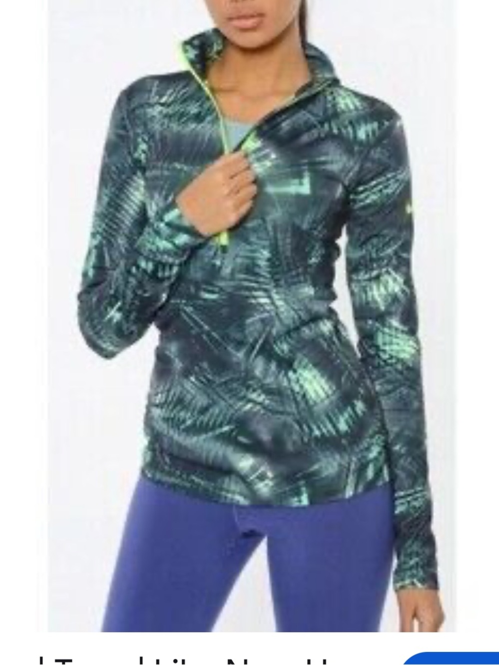 🔥 Nike Pro Dri-FIT Tropical Palm Print Half-Zip Pullover Top Size Small